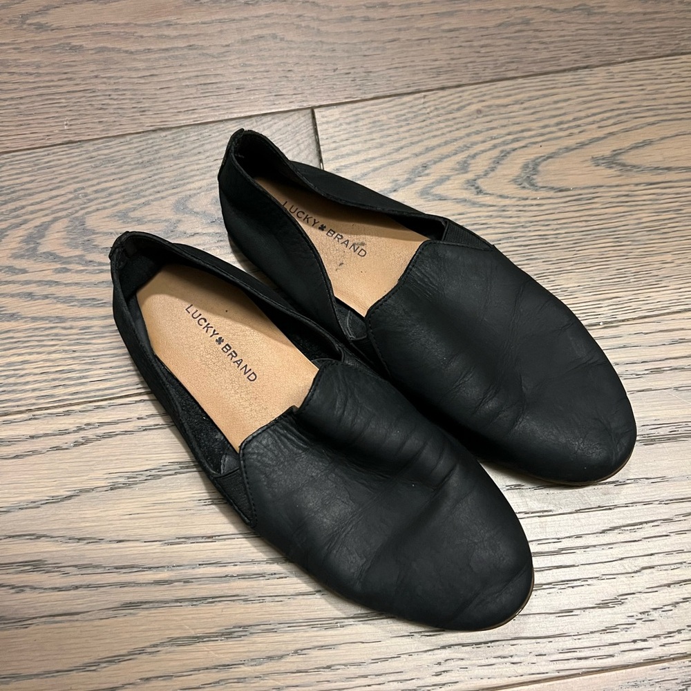 Lucky Brand Black Leather Flats